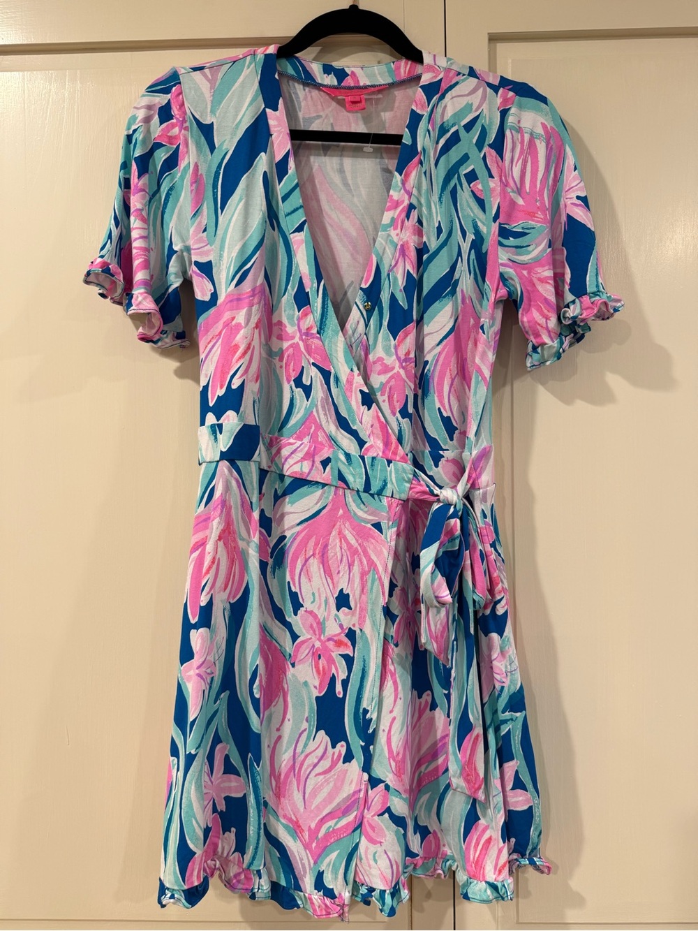 Floral Lilly Pulitzer Romper in Pink & Teal
